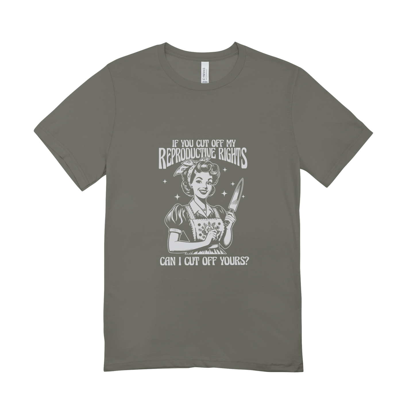 Unisex Bio-T-Shirt „Reproductive Rights – Cut Off Yours?“ | Feminist Statement | 11 Farben