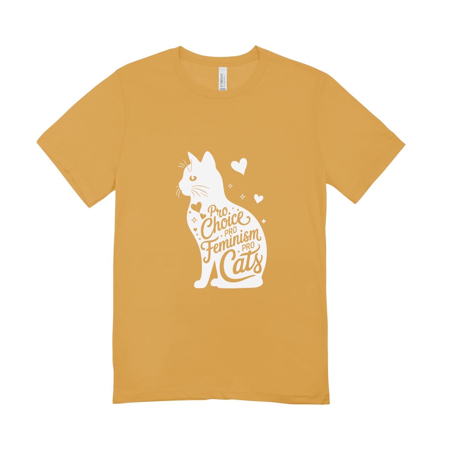 Unisex Bio-T-Shirt „Pro Choice – Pro Feminism – Pro Cats“ | Weißer Druck | 11 Farben