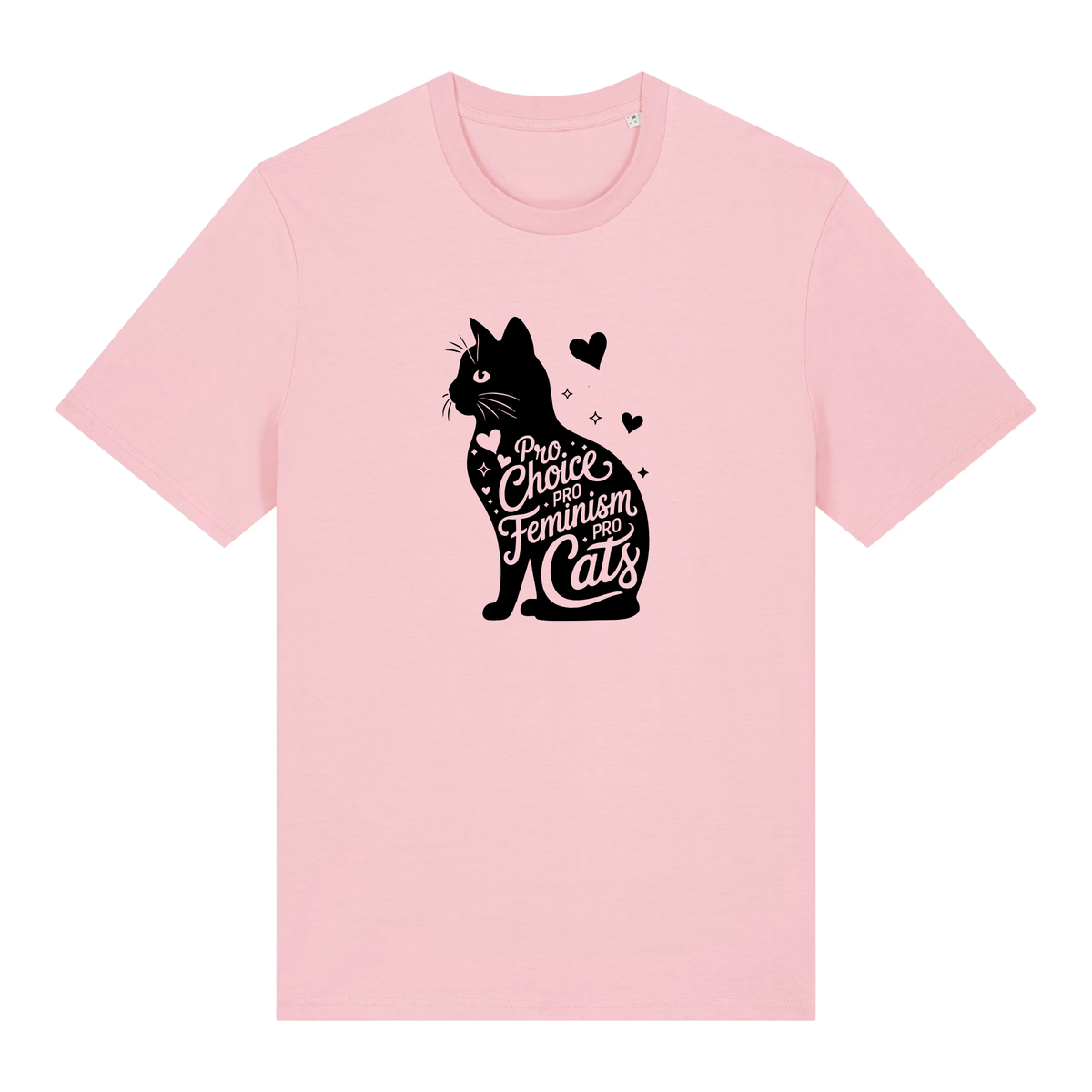 Unisex Organic T-Shirt "Pro Choice – Pro Feminism – Pro Cats" | Black Print | 11 Colors