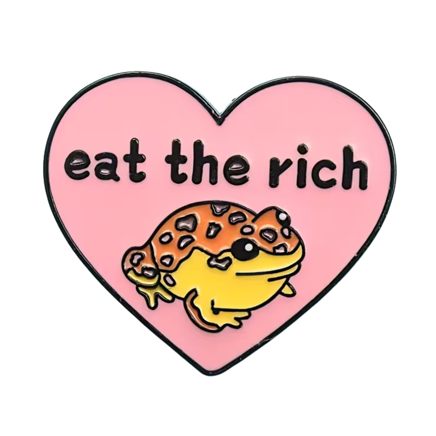 Metallpin „Eat the Rich“ (Frosch) | Ironisches Statement