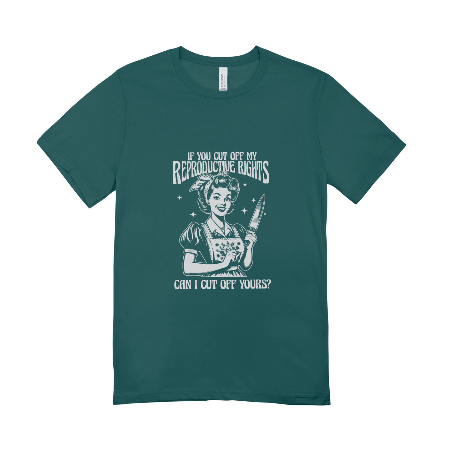 Unisex Bio-T-Shirt „Reproductive Rights – Cut Off Yours?“ | Feminist Statement | 11 Farben