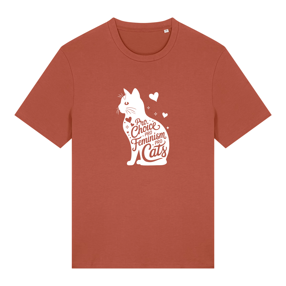 Pro Choice – Pro Feminism – Pro Cats, weißer Druck auf Heritage Brown