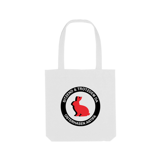 Bio-Tote Bag „Sitzend & trotzdem da – Osterhasen Antifa“