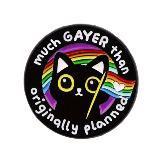 Schwarze Katze Regenbogen Pin