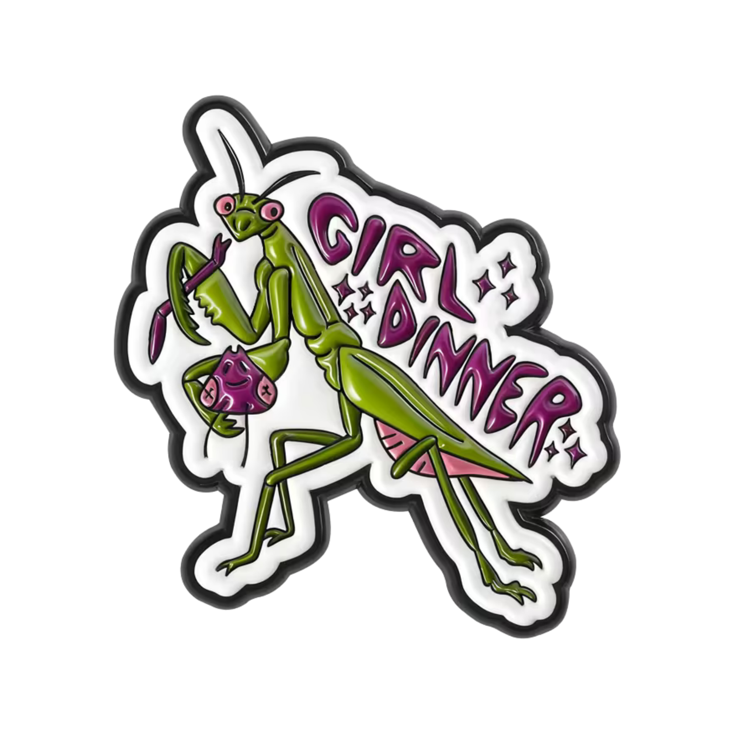 Praying Mantis „Girl Dinner“ Emaille Pin