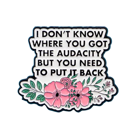 „I Don’t Know Where You Got the Audacity“ Pin