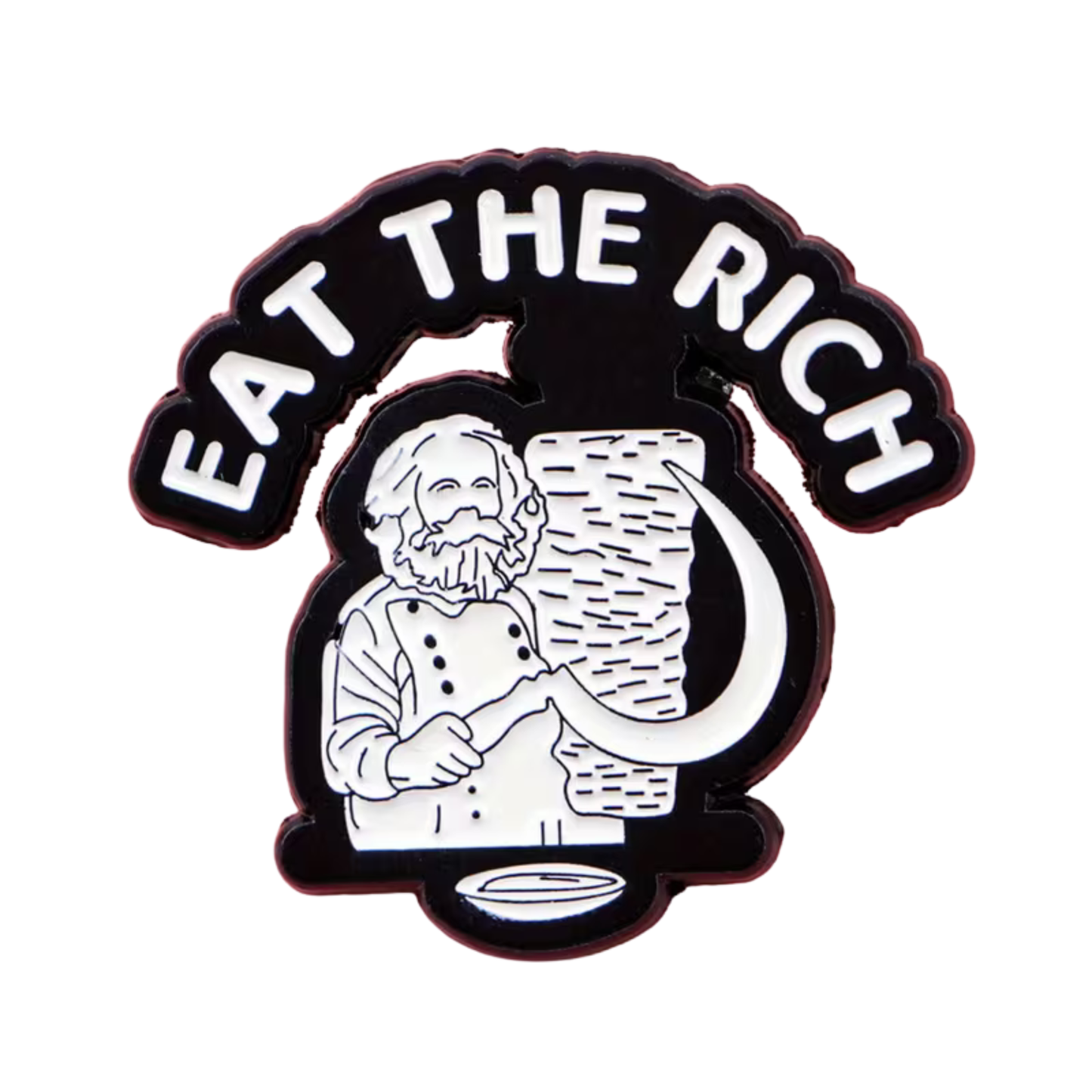 Metallpin „Eat the Rich“ (Karl Marx) | Ironisches Statement