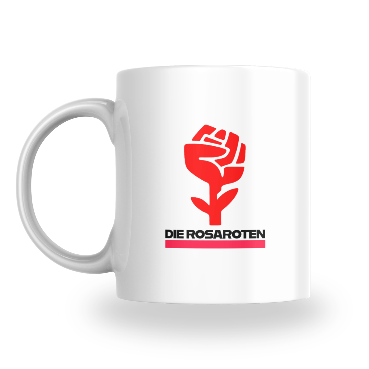 Die Rosaroten – Logo mit Schriftzug Keramiktass