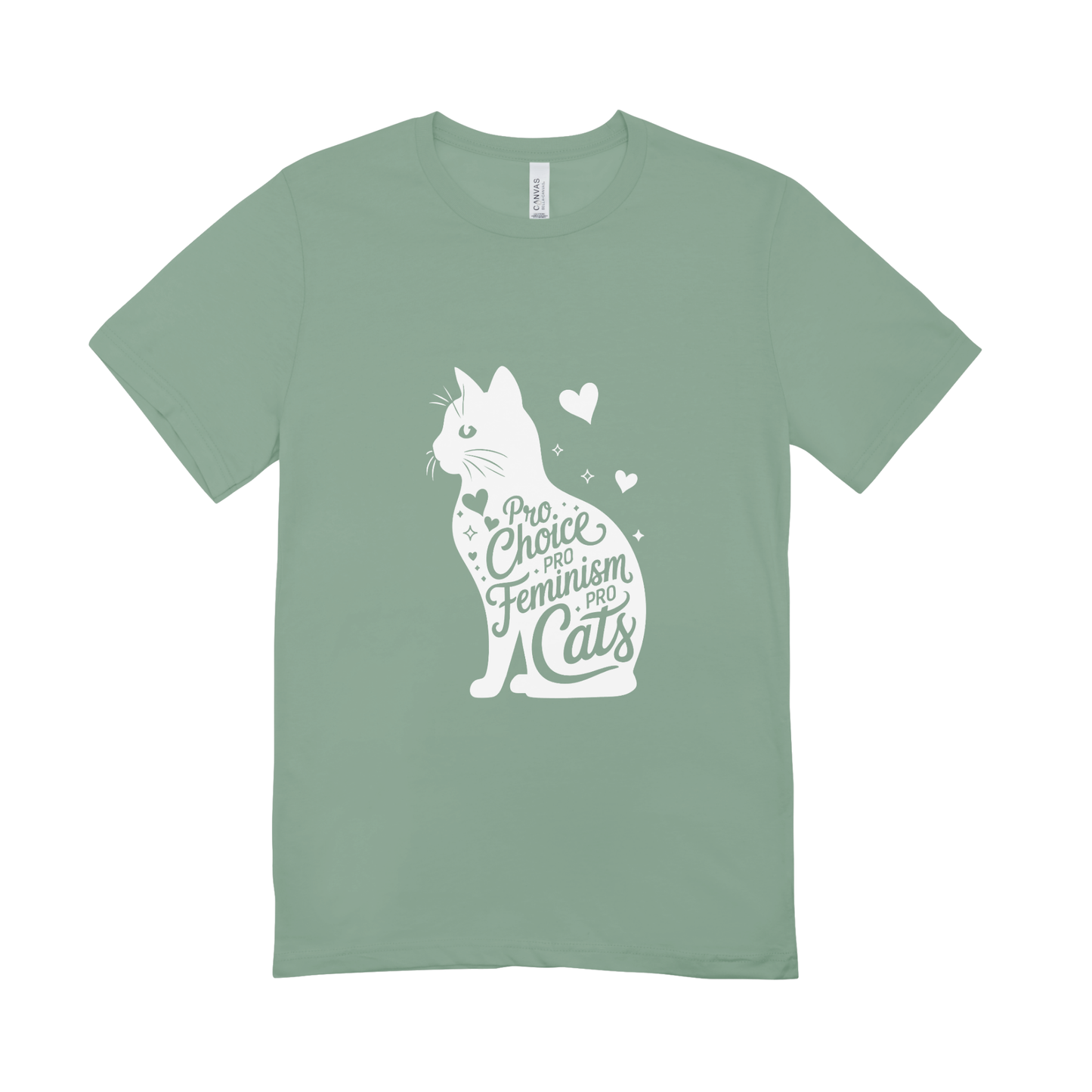 Unisex Bio-T-Shirt „Pro Choice – Pro Feminism – Pro Cats“ | Weißer Druck | 11 Farben
