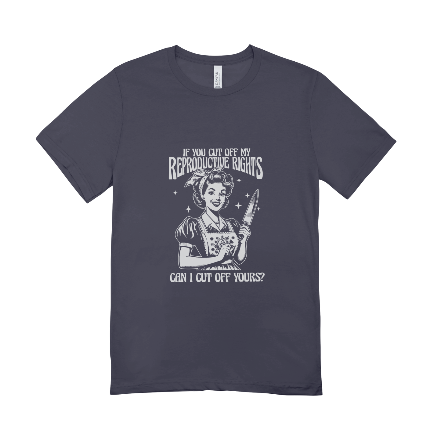 Unisex Bio-T-Shirt „Reproductive Rights – Cut Off Yours?“ | Feminist Statement | 11 Farben