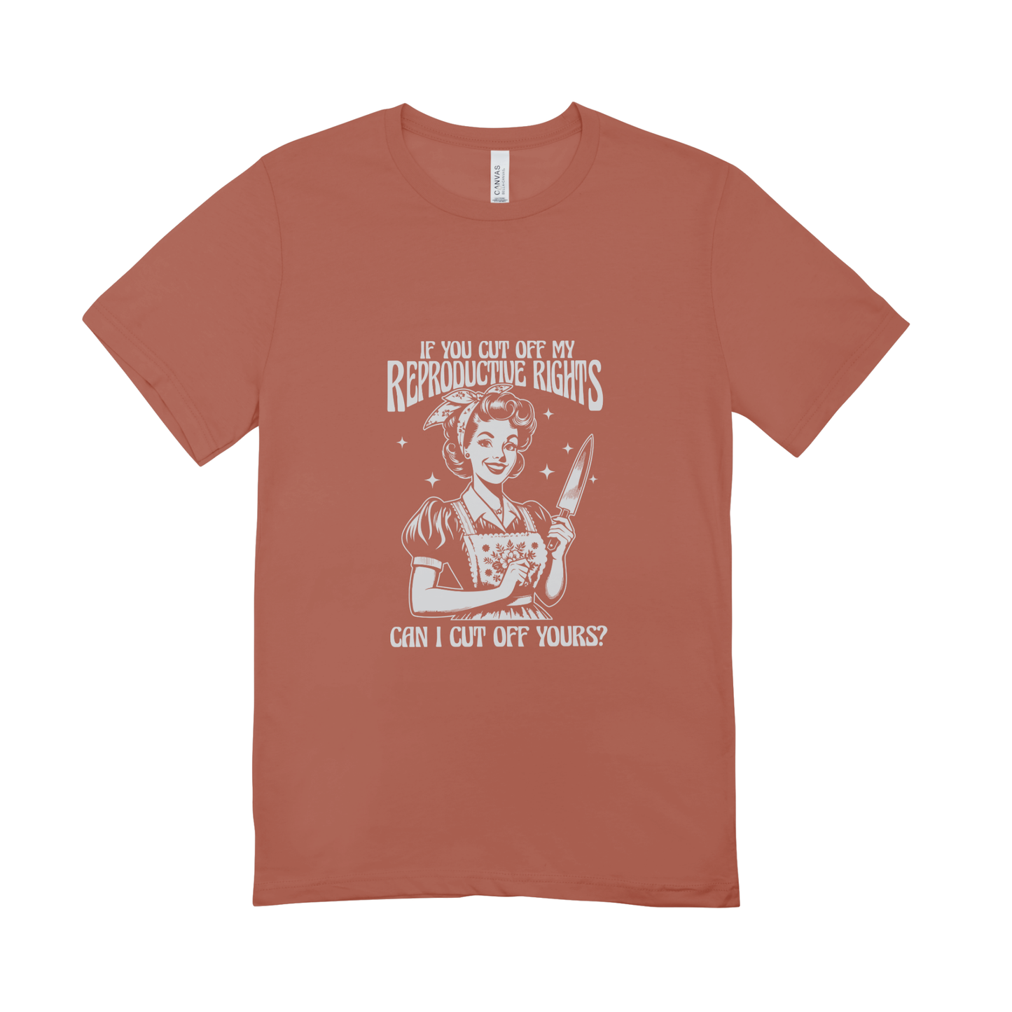Unisex Bio-T-Shirt „Reproductive Rights – Cut Off Yours?“ | Feminist Statement | 11 Farben
