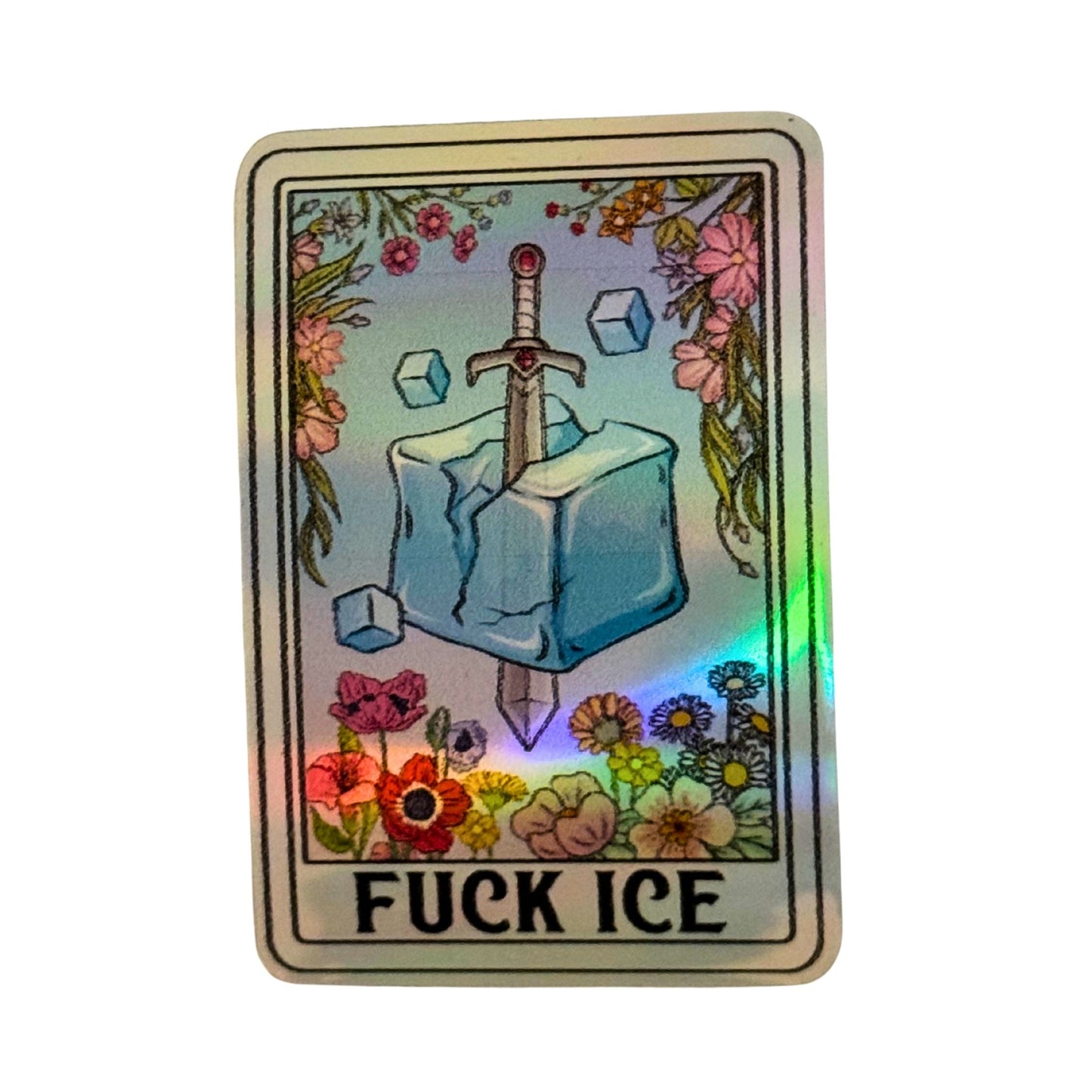 „Fuck ICE“ – Holografischer Vinyl-Sticker