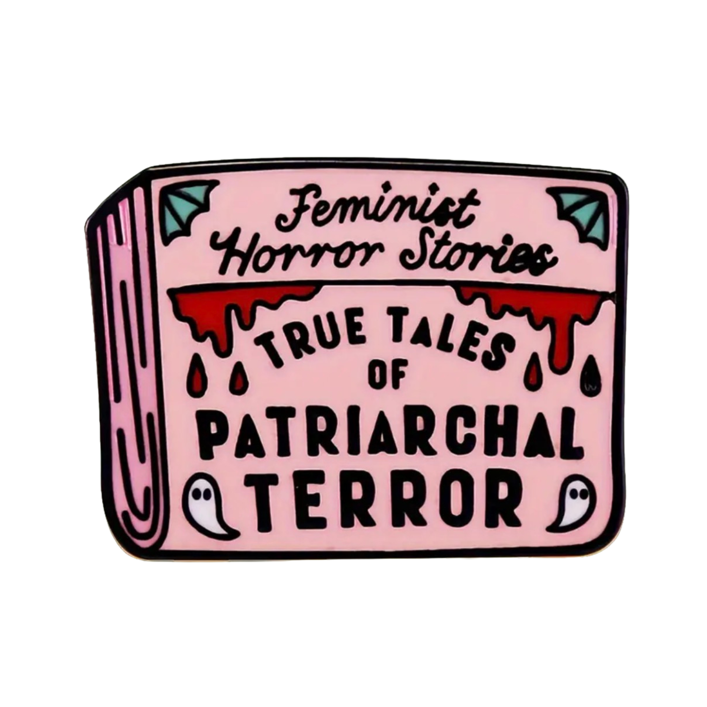 Metallpin „Feminism Horror Stories – True Tales of Patriarchy Terror“ | Feminist Statement