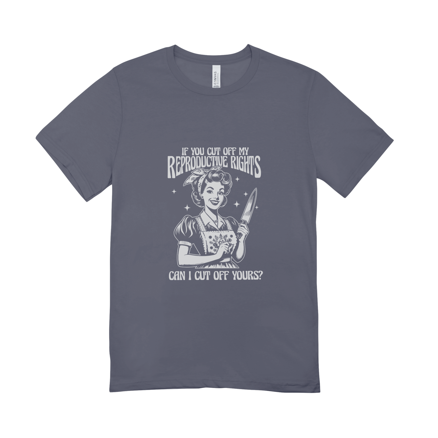 Unisex Bio-T-Shirt „Reproductive Rights – Cut Off Yours?“ | Feminist Statement | 11 Farben