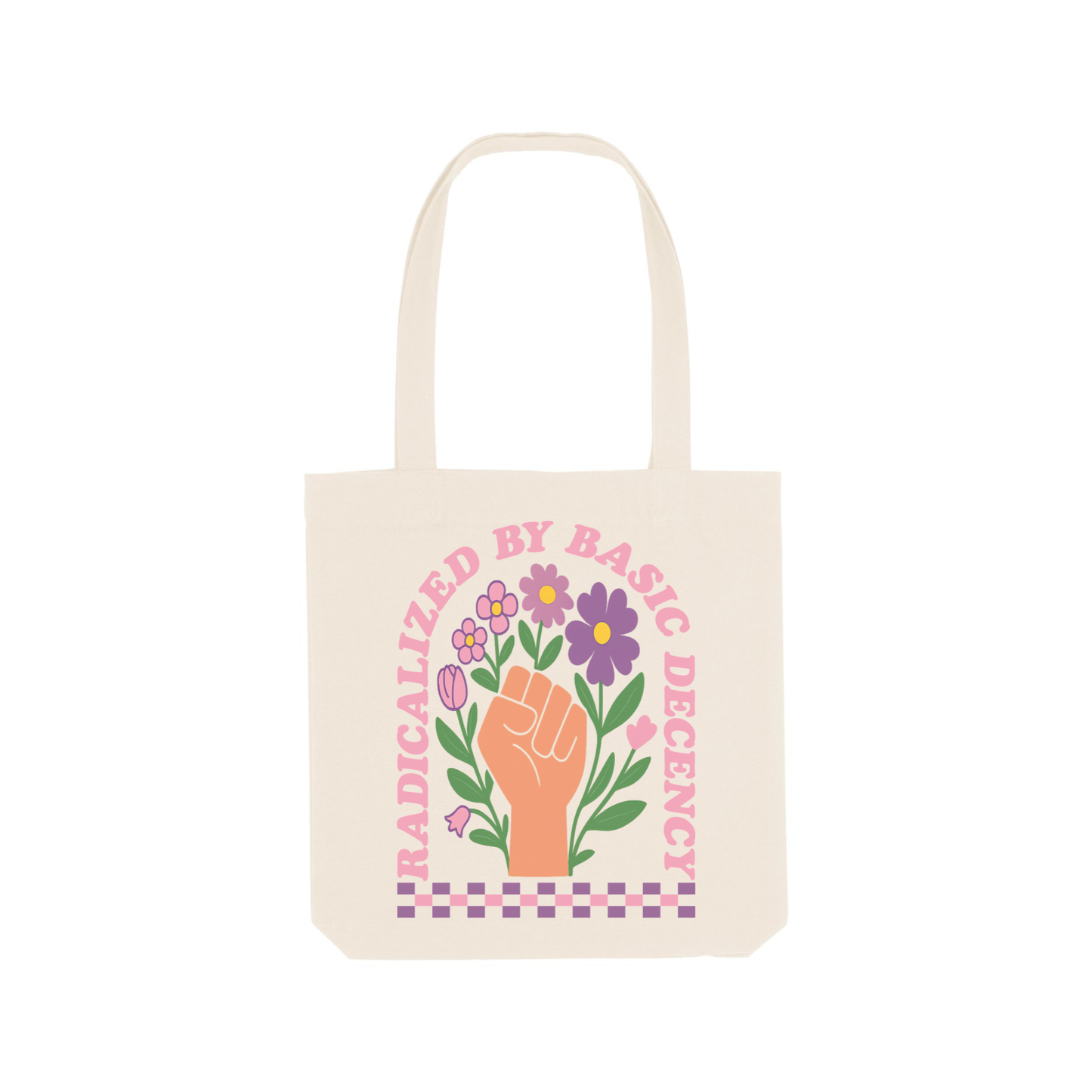 „Radicalized by Basic Decency“ Bio-Tote Bag