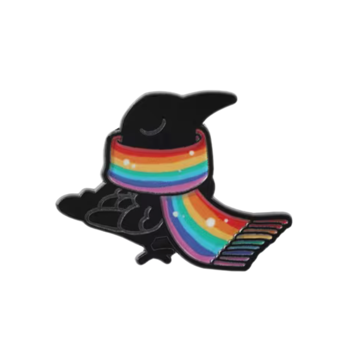 Queere Krähe Pin – Regenbogen Schal