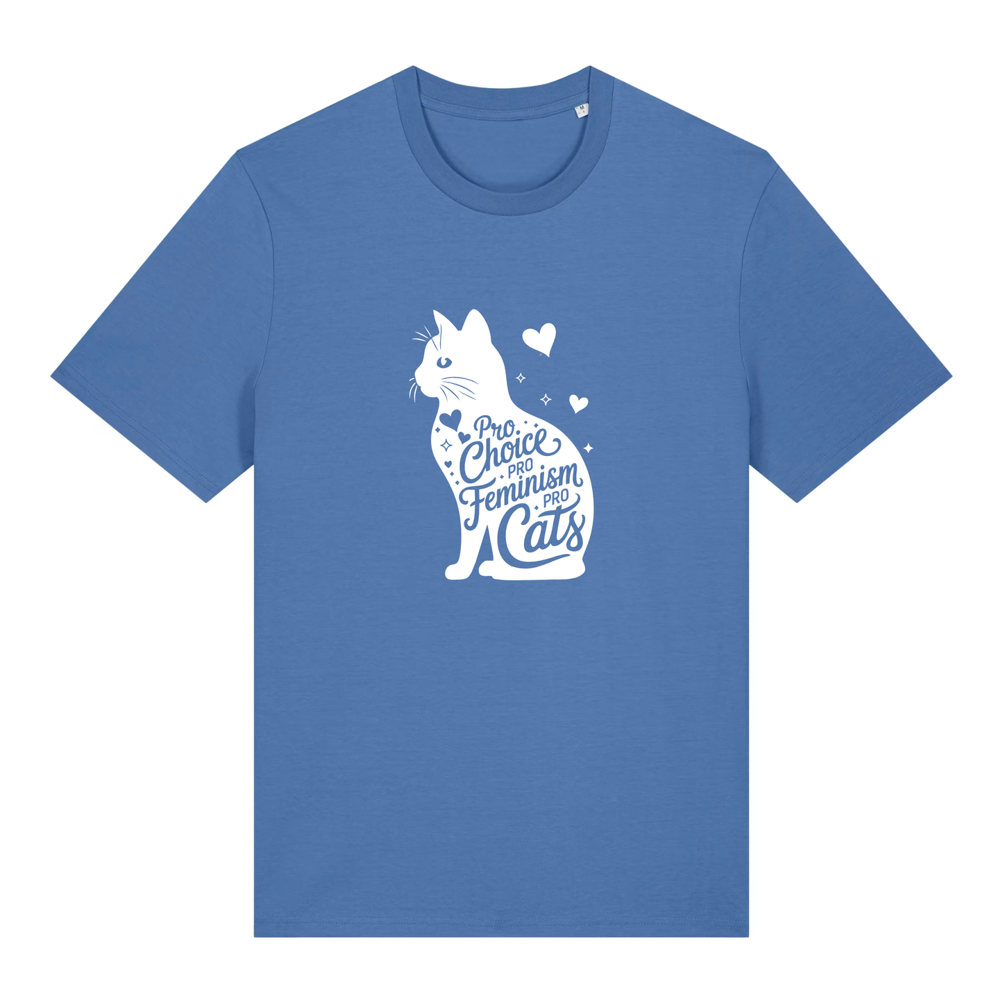 Unisex Bio-T-Shirt „Pro Choice – Pro Feminism – Pro Cats“ | Weißer Druck