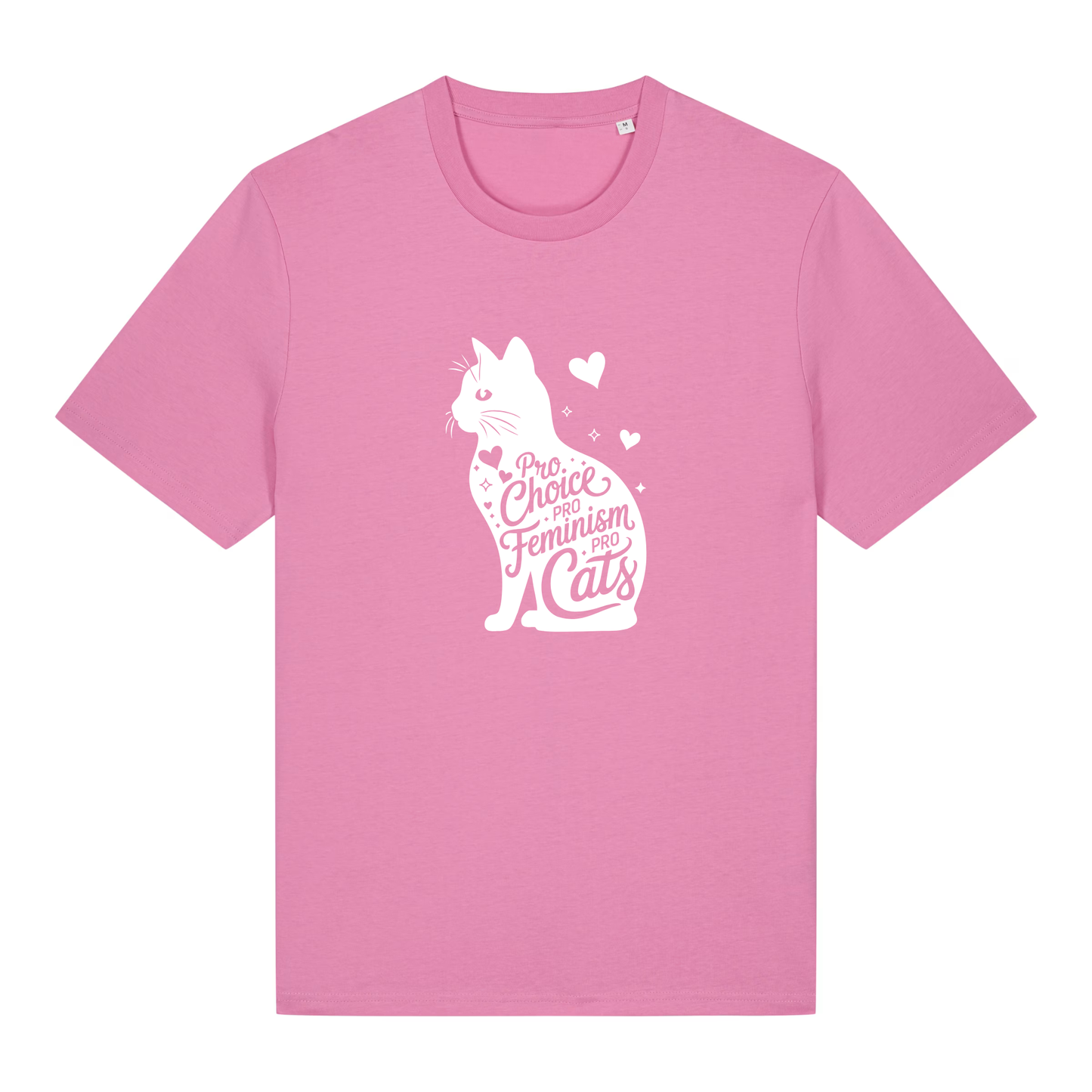 Unisex Bio-T-Shirt „Pro Choice – Pro Feminism – Pro Cats“ | Weißer Druck