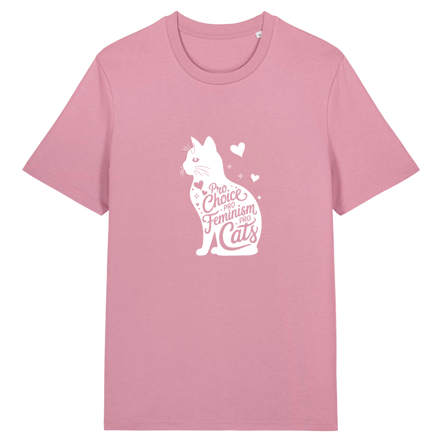Unisex Bio-T-Shirt „Pro Choice – Pro Feminism – Pro Cats“ | Weißer Druck