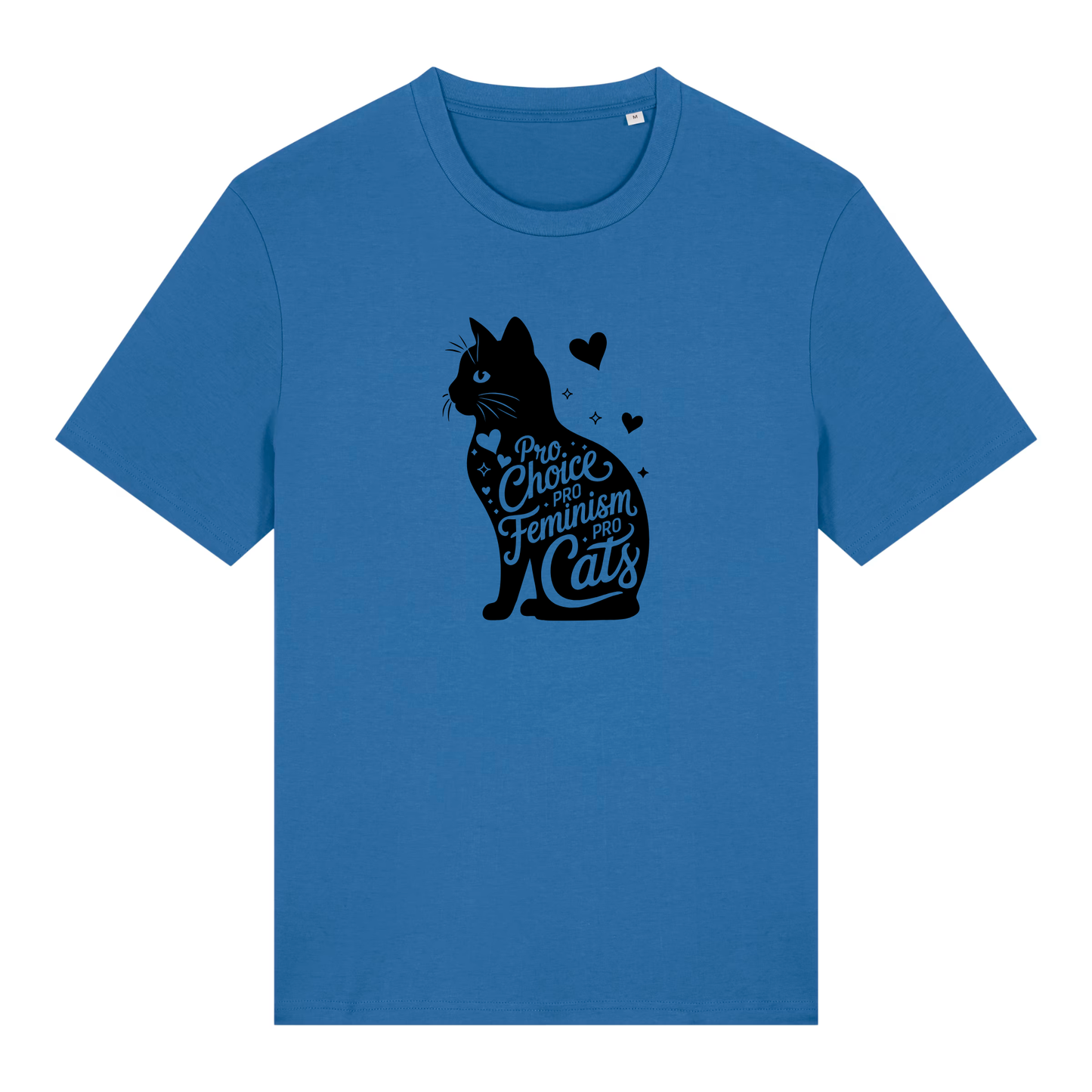Unisex Bio-T-Shirt „Pro Choice – Pro Feminism – Pro Cats“ | Schwarzer Druck