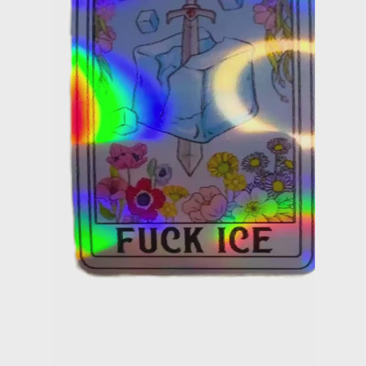 „Fuck ICE“ – Holografischer Vinyl-Sticker