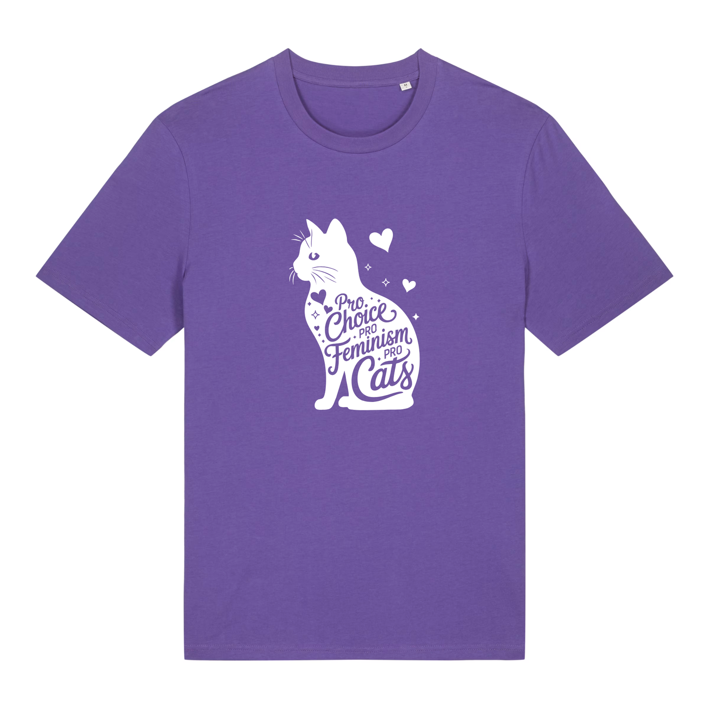 Unisex Bio-T-Shirt „Pro Choice – Pro Feminism – Pro Cats“ | Weißer Druck