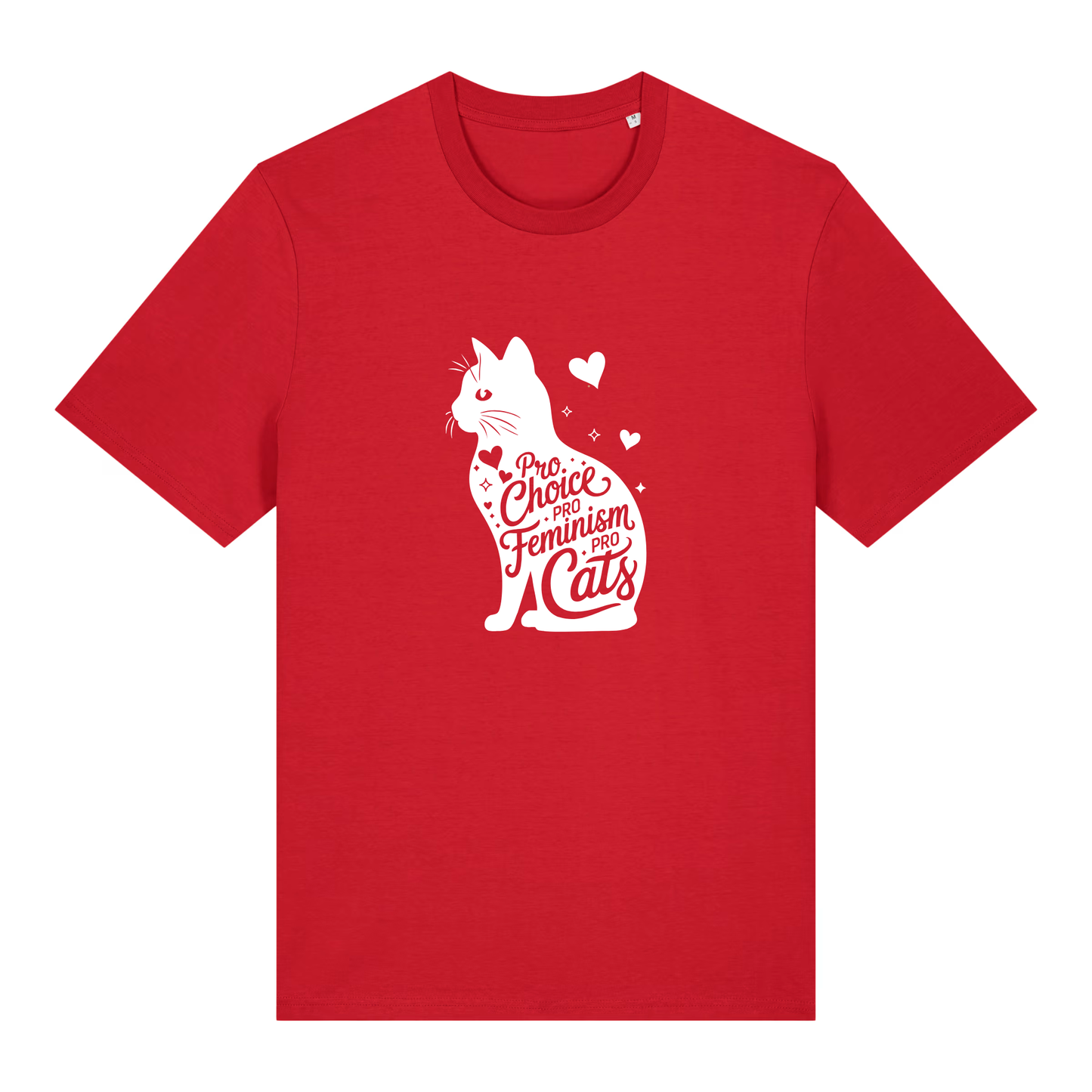 Unisex Bio-T-Shirt „Pro Choice – Pro Feminism – Pro Cats“ | Weißer Druck