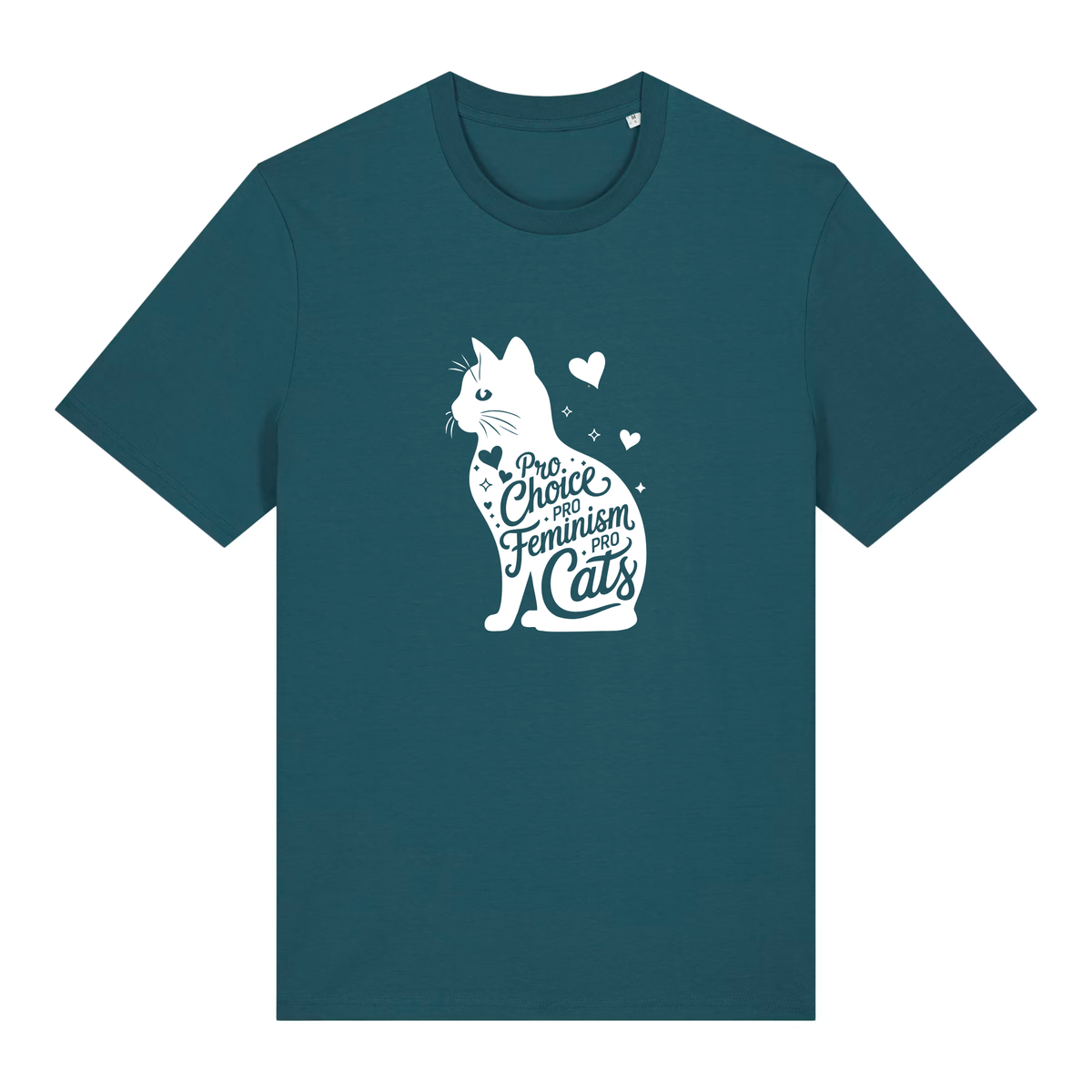 Pro Choice – Pro Feminism – Pro Cats, weißer Druck auf Stargazer