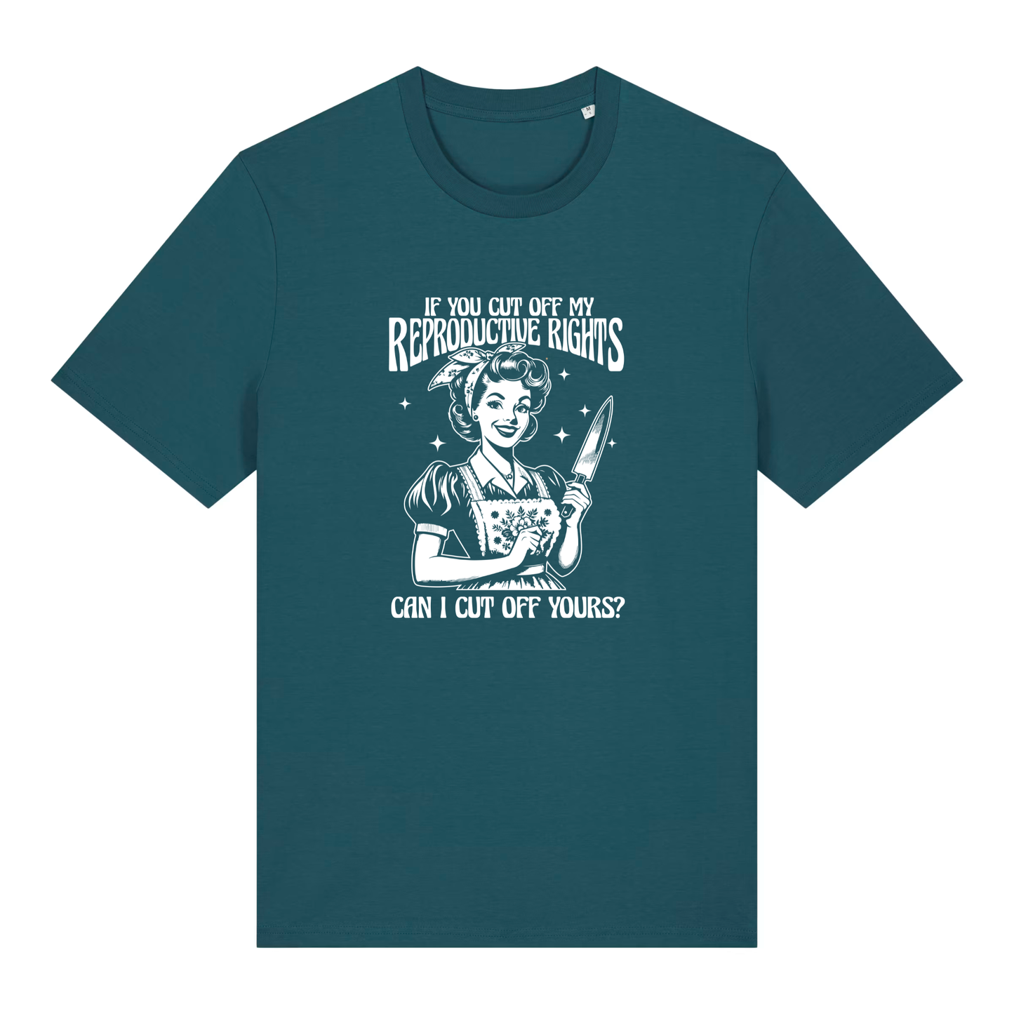 Unisex Bio-T-Shirt „Reproductive Rights – Cut Off Yours?“