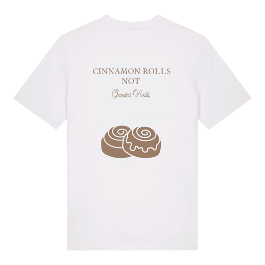 Unisex Bio-T-Shirt „Cinnamon Rolls Not Gender Rolls“ | Feminist Statement
