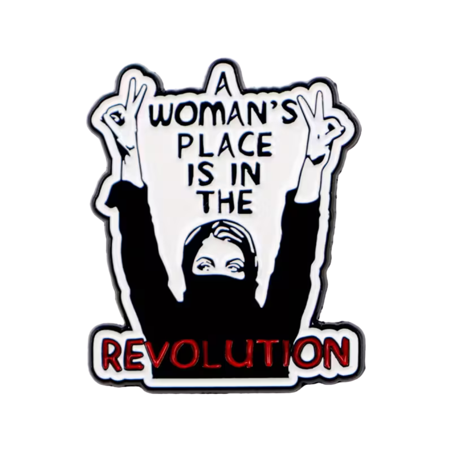 Metallpin „A Woman’s Place Is in the Revolution“ | Feminist Statement